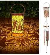 Bigfoot Gifts Wind Chimes for Outside - Wxiben Bigfoot Wind Chimes Solar Lantern, Sasquatch Big F...