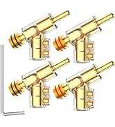 Viborg 4X HiFi Gold Plated Banana Plug Connectors, 45 Degree Angled, Screw Locking 24K Gold Plate...