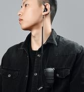 HYS 3.5mm Police Listen Only Acoustic Tube Earpiece with One Pair Medium Earmolds for Speaker Mics