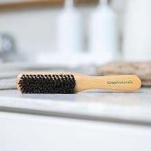 GranNaturals Boar Bristle Slick Back Hair Brush