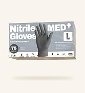 SUP MED+ Black Nitrile Exam Gloves, 5 MIL Extra Durable Medical Disposable Gloves Latex & Powder ...