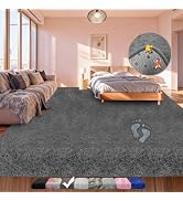 5x7 Shag Area Rugs for Living Room Grey, Soft Fluffy Large Fuzzy Plush Bedroom Rug, Shaggy Floor ...