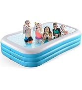 Sunrio 2025 Upgrade Inflatable Pool for Kids and Adults-120"*72"*22" Full-Sized Inflatable Swimmi...