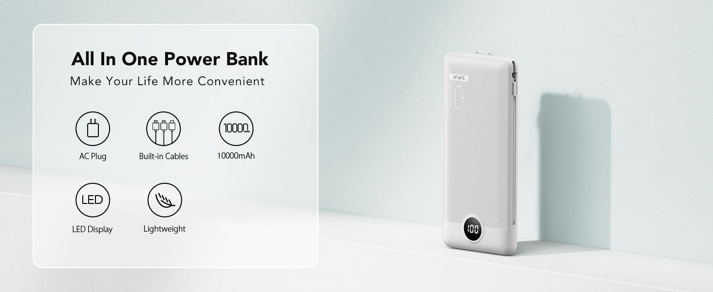 power bank for travel with wire