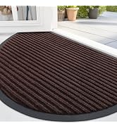 OLANLY Half Circle Front Door Mat Indoor Outdoor Entrance, Waterproof Heavy Duty Doormat, Fade Re...