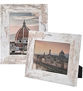 Golden State Art, 5x7 Picture Frame - Country Wood Grain Style - Tabletop Display, Back Hangers f...