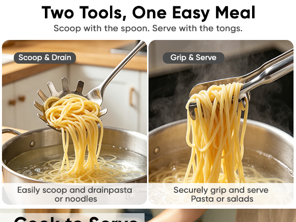 Pasta tongs&spoon A+S2
