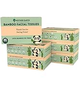 MOTHER EARTH Bamboo Facial Tissue Paper - 4 Ply Tissue Flat Box, Lint-Free, Hypoallergenic, Septi...