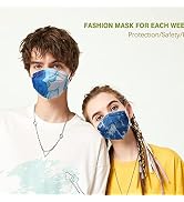 KN95 Face Masks 50 Pack 5-Ply Breathable Safety Respirator Multicolor Cup Dust Disposable KN95 Mask