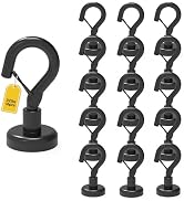 Ant Mag Black Magnetic Hooks Heavy Duty with Snap 22lbs Strong Magnet Hooks Great Hanging for Ref...