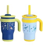 KXIAOCHEN 14 oz Kids Tumbler with Handle for Spill Proof Insulated Stainless Steel Reusable Tumbl...