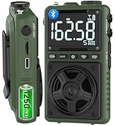 Bluetooth AM FM Shortwave Radio with NOAA Weather Alert,1250mAh Rechargeable Portable Pocket Radi...