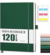 AHGXG Graph Paper Notebook - Grid Notebook Journal, 120 GSM Thick Graph Paper, Large B5 Notebook ...