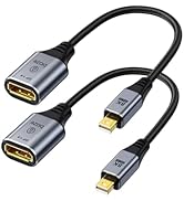 biaze 8K Mini DisplayPort to DisplayPort 1.4 Adapter - Male to Female, 32.4Gbps 8K@60Hz Bi-Direct...