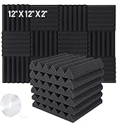 Focusound 48 Packs Acoustic Foam Panels Wedge 2" X 12" X 12", Soundproofing Foam Noise Cancelling...