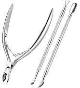 Cuticle Trimmer Cuticle Remover with Cuticle Pusher, XUNXMAS Professional Stainless Steel Durable...