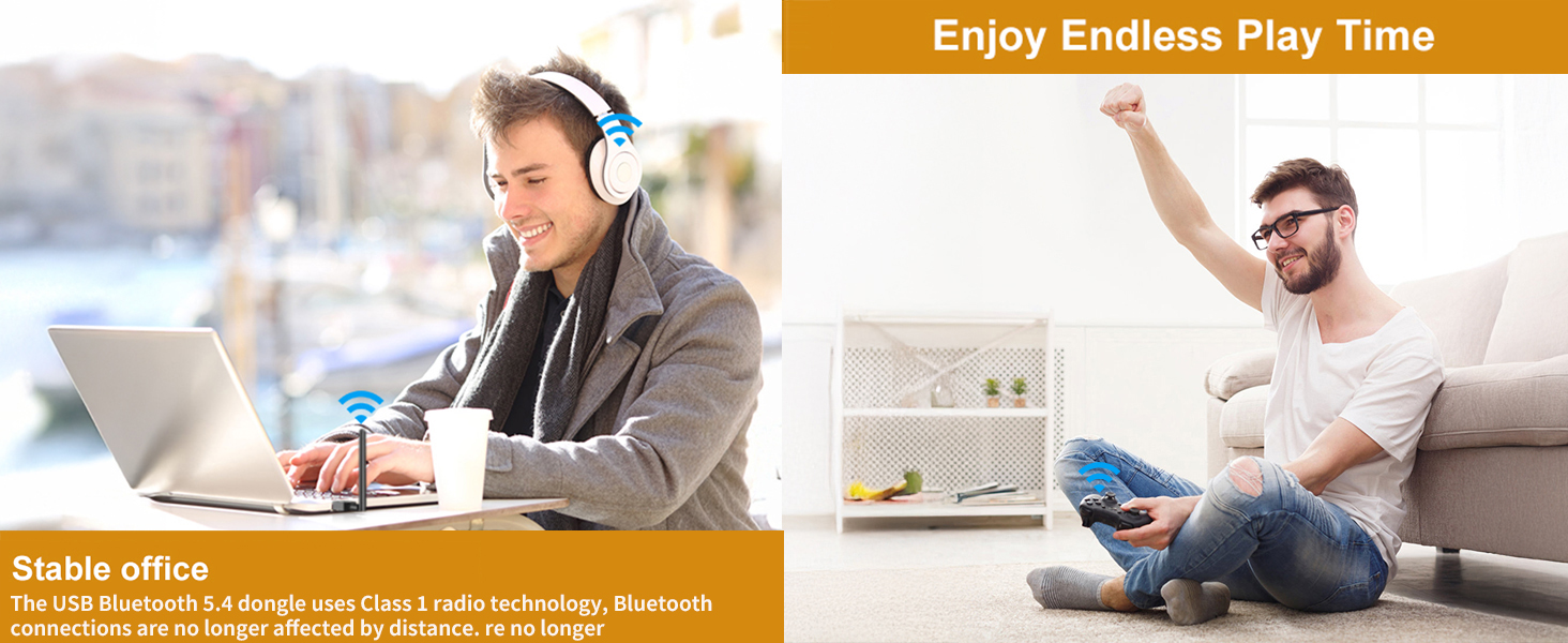 Long Range USB Bluetooth 5.4 Adapter for Desktop PC