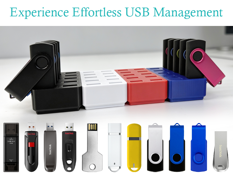 JBOS 10-Slot USB Flash Drive Holder Stand, Desktop Organizer Rack for Memory Sticks