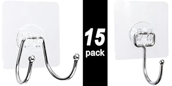 CenterZ Large Adhesive Hooks, Heavy Duty Self Adhesive Sticky Hanging Wall Hooks