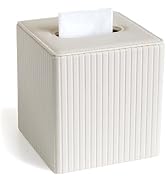 KALEKAIL PU Leather Tissue Box Cover, Square Tissue Box Holder with Magnetic Closure, Modern Cube...
