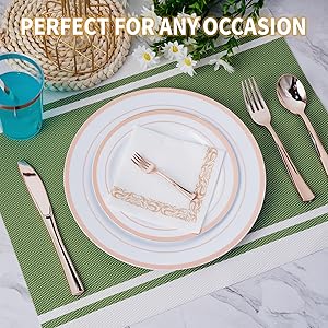 Rose Gold Plastic Plates