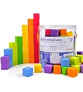 Pairez Toys Foam Counting Blocks, 105 Pieces 1 Inch Soft Rainbow Math Counters Cubes, Math Manipu...