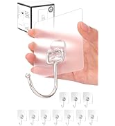 Antimbee 10-Pack All-Purpose Large Adhesive Hooks for Hanging, Heavy Duty Hold 37 lb(Max) Waterpr...
