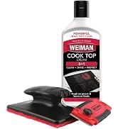 Weiman Glass & Ceramic Cooktop, Stove Top & Oven Cleaner Kit – Kitchen Cleaner Cream, 3 Scrubbing...