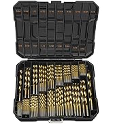 Enertwist Titanium Drill Bit Kit Set 230 Pieces Coated HSS Conventional 135° Tip High Speed Steel...