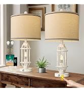 G-SAFAVA 23.75'' Table Lamps Set of 2 for Living Room Bedroom Industrial Farmhouse Metal Touch La...