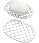 Aenfaiy 2 Pack Soap Dish for Shower, Non-Slip Silicone Bar of Soap Holder Saver Pad with Efficien...