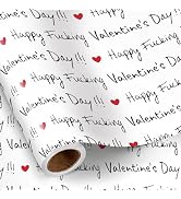 RUSPEPA Funny Valentine's Day Wrapping Paper Roll, Mini Roll, Happy F*ing Valentine's Day Letteri...