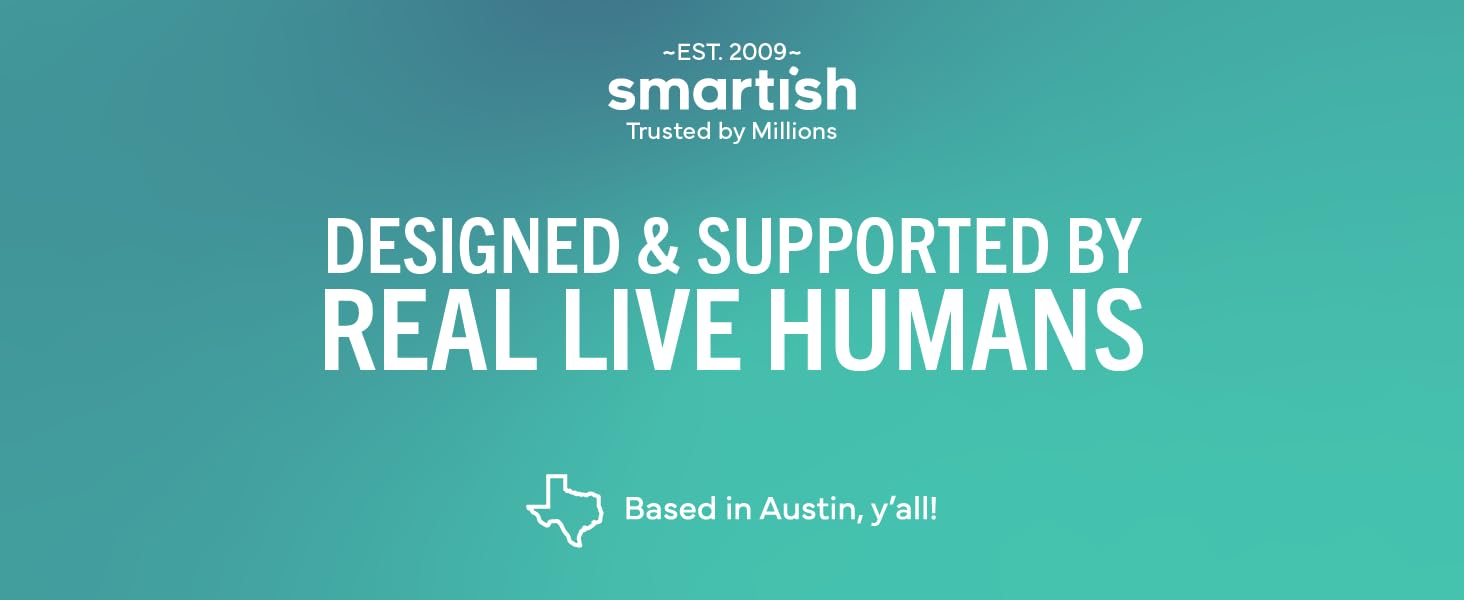 Smartish real US brand est 2009 designed and supported by real humans Austin Texas trusted millions