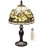 Tiffany Table Lamp Stained Glass Table Light, Handmade Desk Bedside Table Night Lamp, Antique Art...