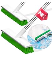 JIGA 2 Pack Floor Scrub Brush with Long Handle, 2 in 1 Scrape Brush Stiff Bristle Brush Scrubber,...