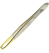 Camila Solingen CS30 3.5 Inches Gold Tipped, Surgical Grade, German Stainless Steel Tweezers (Cla...