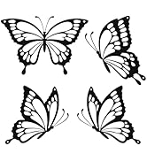 PoYang 4 Pieces Metal Butterfly Wall Decor - Butterflies Metal Wall Art for Living Room Dining Ro...