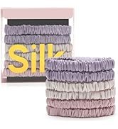 6Pcs Silk Hair Ties Small 22 Momme 100% Pure Mulberry Silk Scrunchies for Women Girls Thin Skinny...
