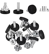 Sankoly 20 Pcs Adjustable Furniture Levelers M6 Threaded Furniture Feet Levelers Screw Glide Leve...