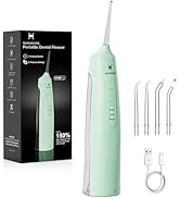 HUACO CARE Cordless Water Flosser - 6 Pressure Settings with 3 Modes, 220ml Compact Ergonomic Des...
