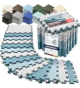 bemaxx Gym Mats Set - 18 pcs EVA Interlocking Foam Floor Tiles (12.6"x12.6"x0.4") 18sqft Protecti...