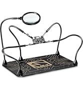M-T Helping Hands Soldering Station, Magnetic Third Hand Tool PCB Holder with 5X Magnifying Glass...