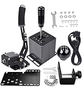 CNRAQR PS4 PS5 PC Racing Game USB Handbrake &Simulator Shifter 6+R H Gear Shifter Kit - Compatibl...