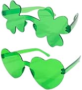 4E's Novelty 2 Pack Heart Shaped Sunglasses for Women - Trendy Glasses for Valentines, Mardi Gras...