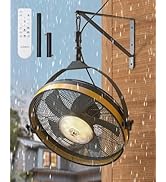 addlon 20" Outdoor Ceiling Fan with Light for Patios, IP65 Waterproof Gazebo Fan with Remote&APP ...