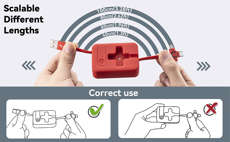 4 in 1 multi phone charger phone charger retractable car charger cord usbc charger cable