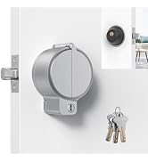 AST Round Deadbolt Lockout Device, No Drill Install, Protect Keyhole, Toddler Proof Deadbolt Cove...