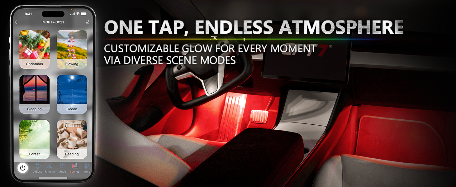 OPT7 Aura Pro Interior Car Lights with Smart App Control-Almighty and Powerful App