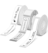 NIIMBOT 3 Roll Set Labels for D110/D11/D101 Label Maker, (0.47" X 1.57" White/ 0.55" X 1.18" Clea...