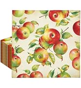 FYSUIMU 50 Pcs Apples Paper Napkin Vintage Fall Disposable Luncheon Napkins Watercolor Decorative...